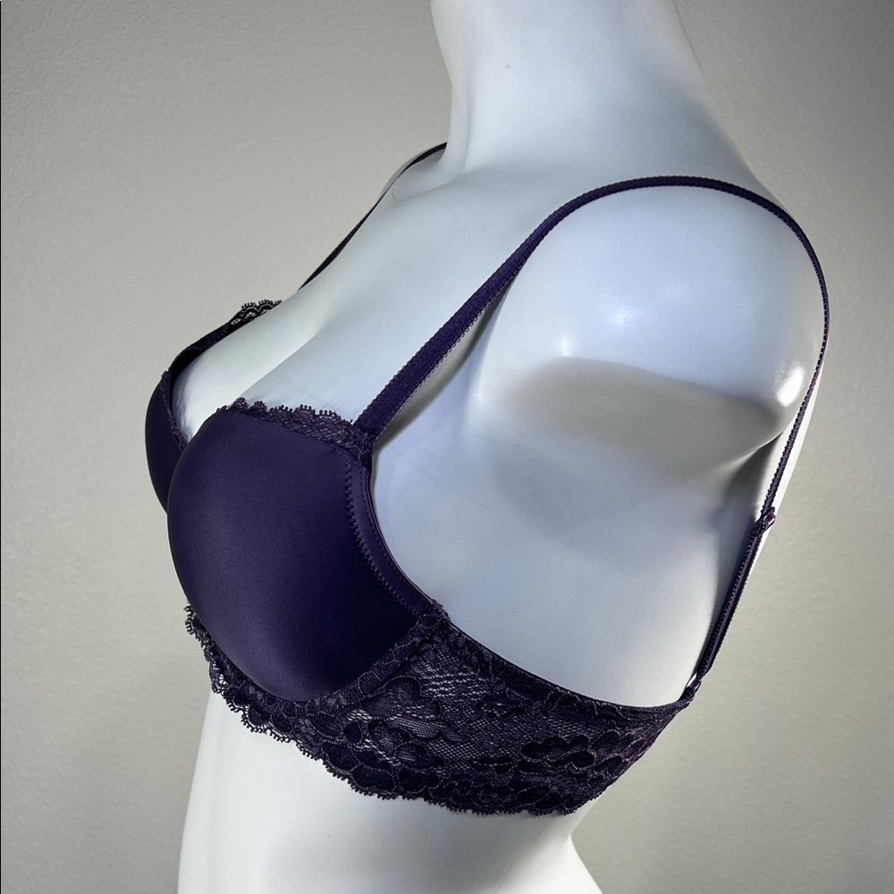 Victoria's Secret Deep Purple Dream Angels Lace / Lined Demi Underwire Bra 34C - Picture 5 of 10
